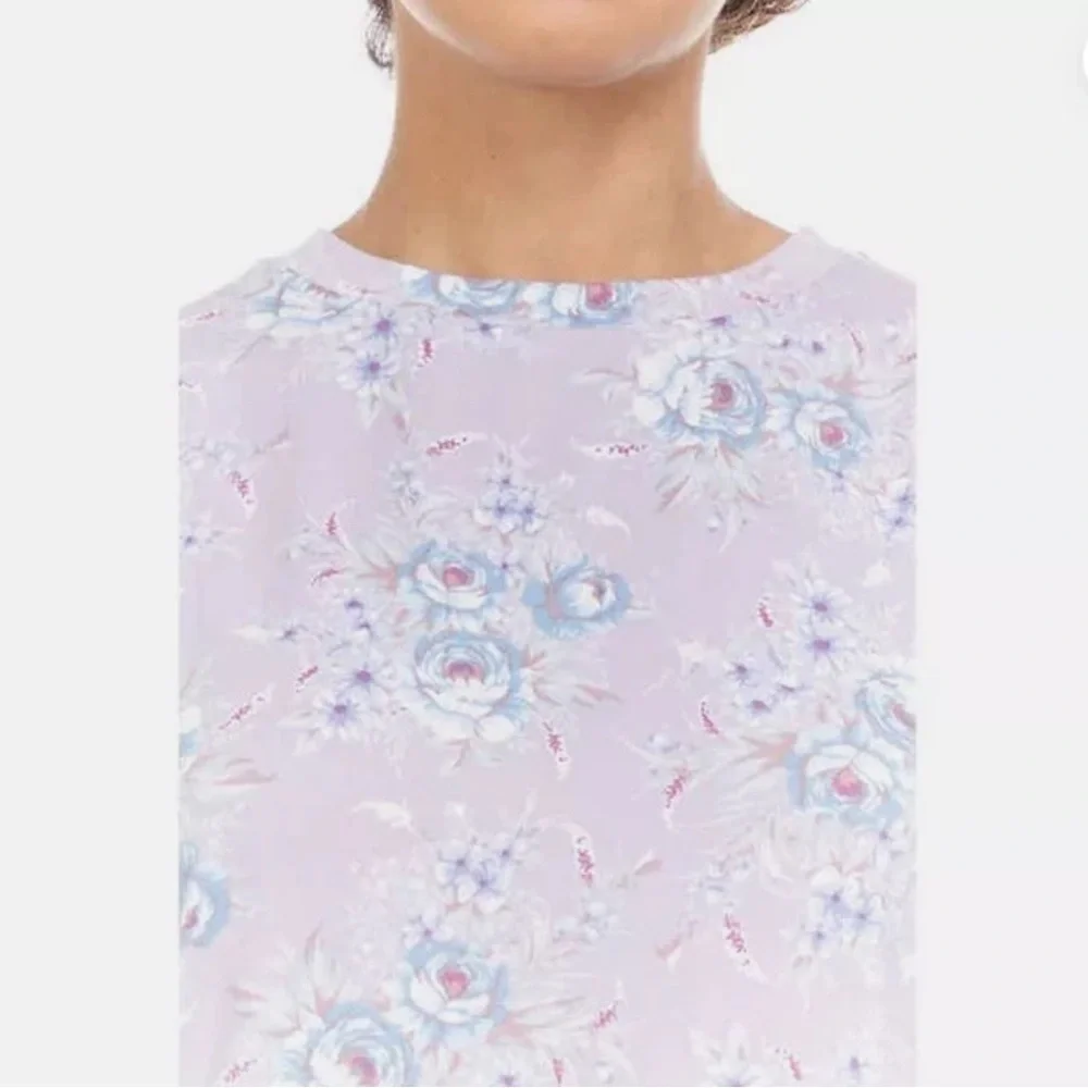 Flora Nikrooz Silky Soft Floral Lilac Pajama Lounge Set Coquette Cottagecore XL